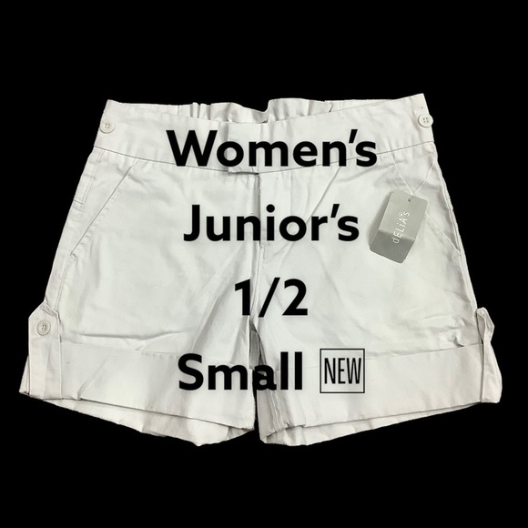 Women's deLiA's Jeans 1 2 XS Chino Khakis Shorts Stone Stretch Active Rolled Hem - Picture 2 of 8